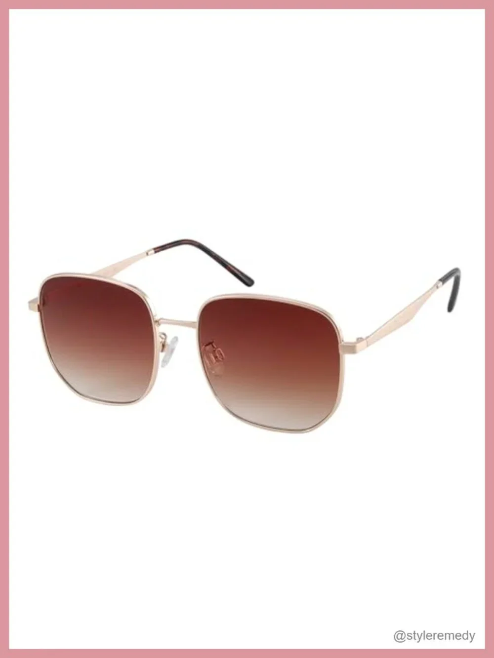 Oversized Square Sunglasses Metal Frame UV400 Protection Shades